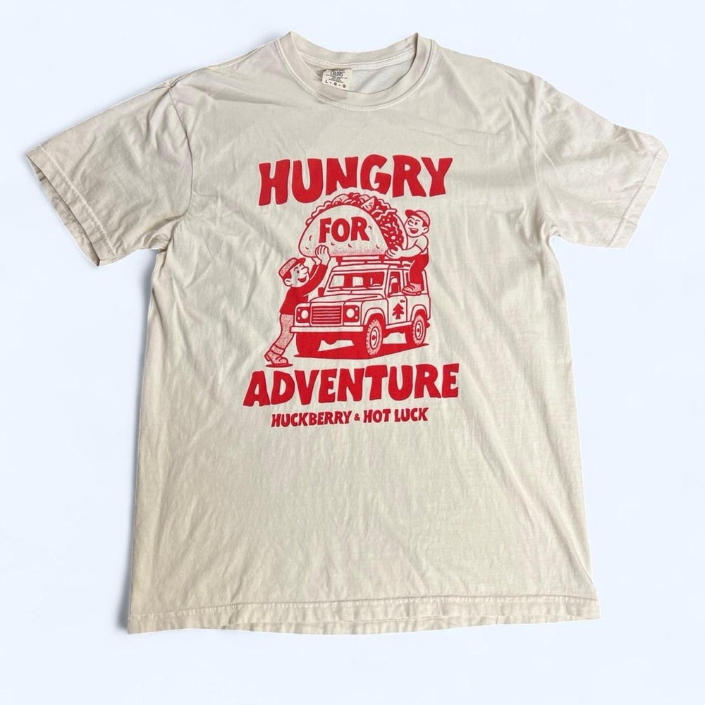 90s Inspired Graphic T-Shirt Hungry for Adventure Huckberry Hotluck Austin Large